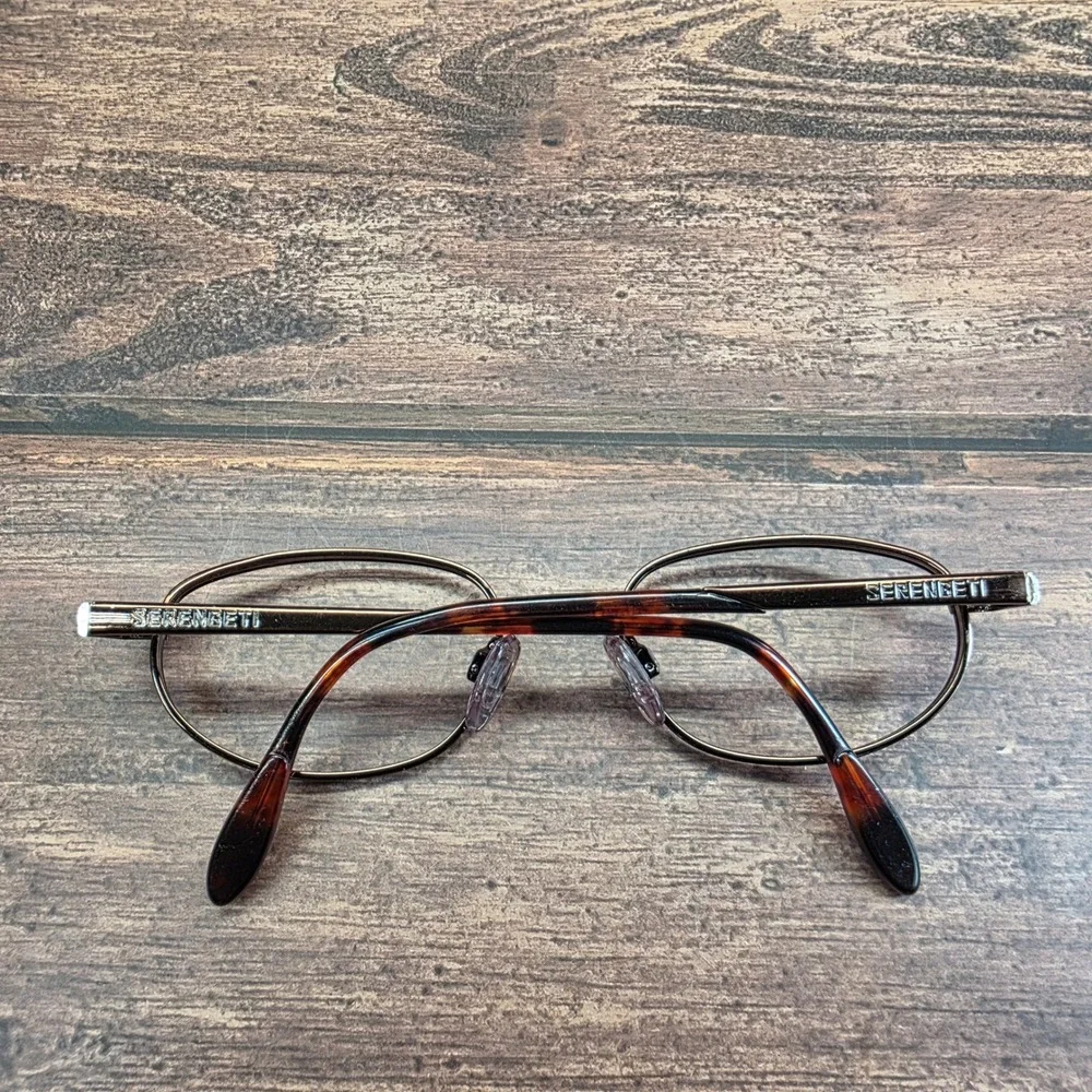 Serengeti 6414 Bronze Oval Eyeglasses Frames Japan Tortoise 90s Vintage Style